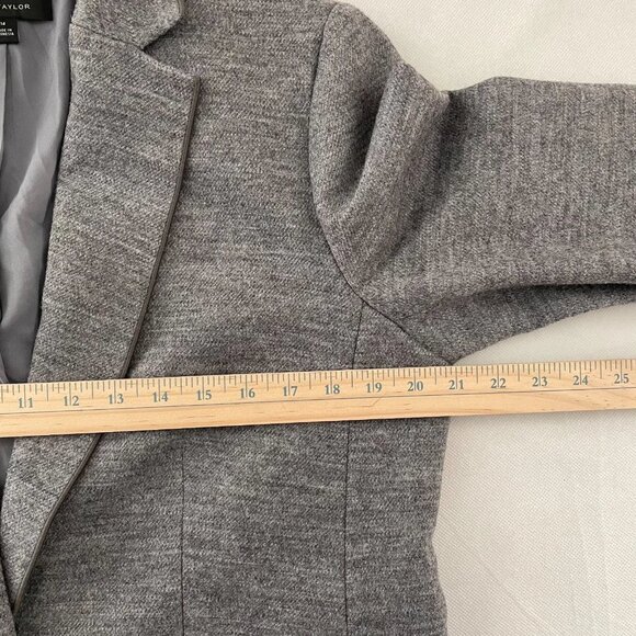 Ann Taylor Womens Gray Single Breasted Melange Wool Blend Hutton Blazer Size 14 - Picture 5 of 10